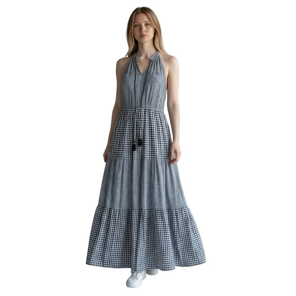 LC Lauren Conrad Gingham Halter Maxi Dress Sz Small